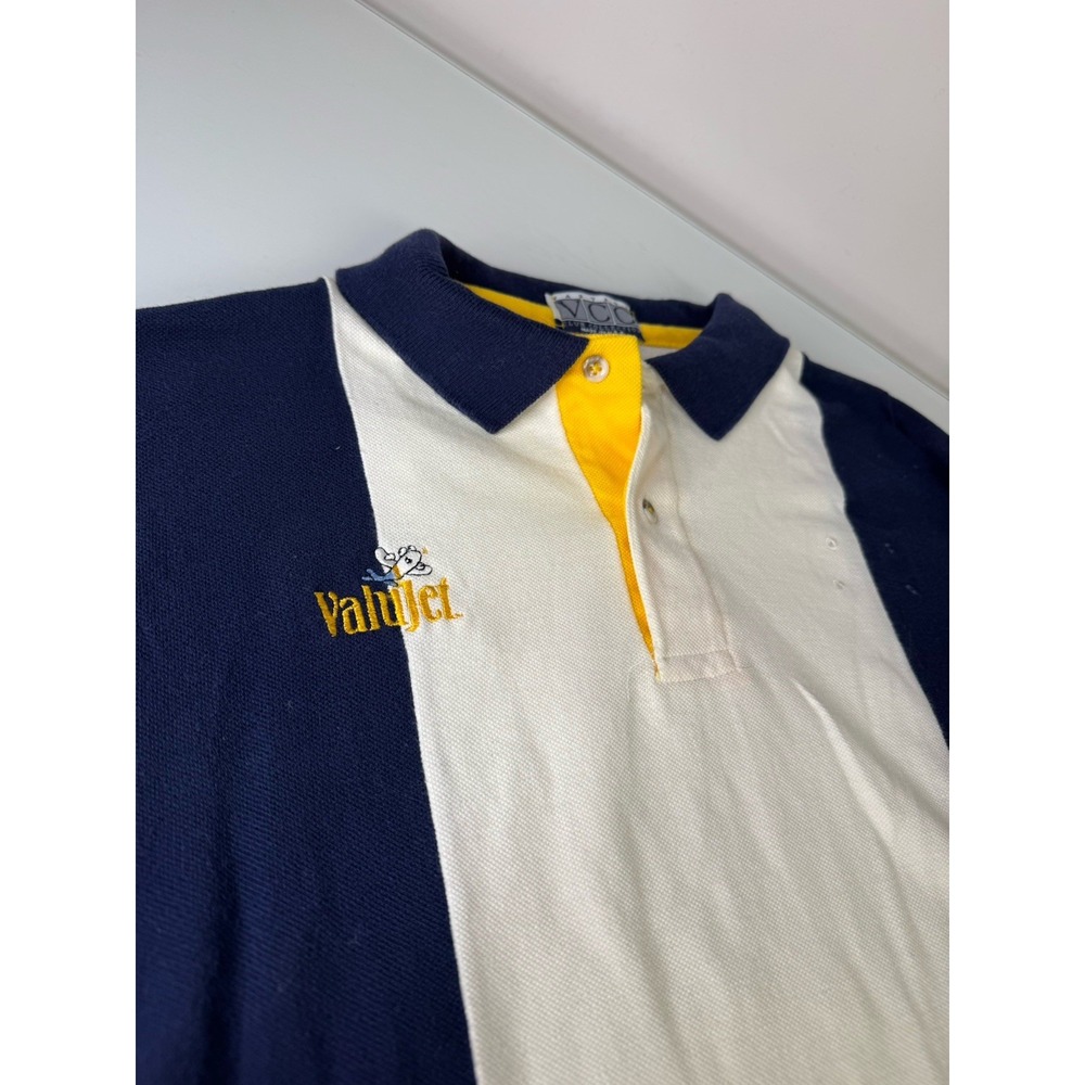 Vintage‎ Valujet Airlines Employee Long Sleeve Polo Shirt Size Medium Rare